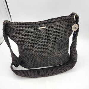 The Sak Black Crochet Shoulder Bag